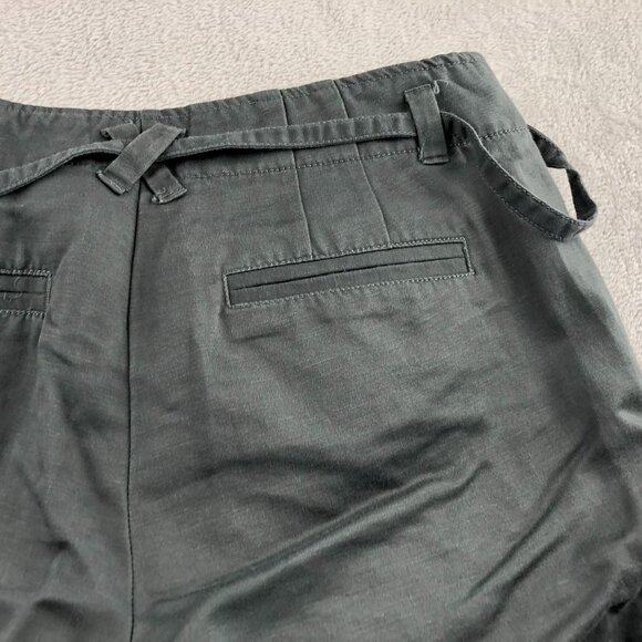 J. Crew Women's Linen Blend Pants Size 4 Wide Leg Casual Tie-Waist Mid Rise Trou - Picture 11 of 13